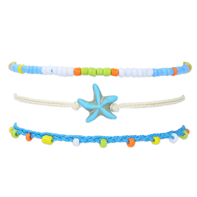 Bohemian Anklet Waterproof Wax Line Woven Bracelets