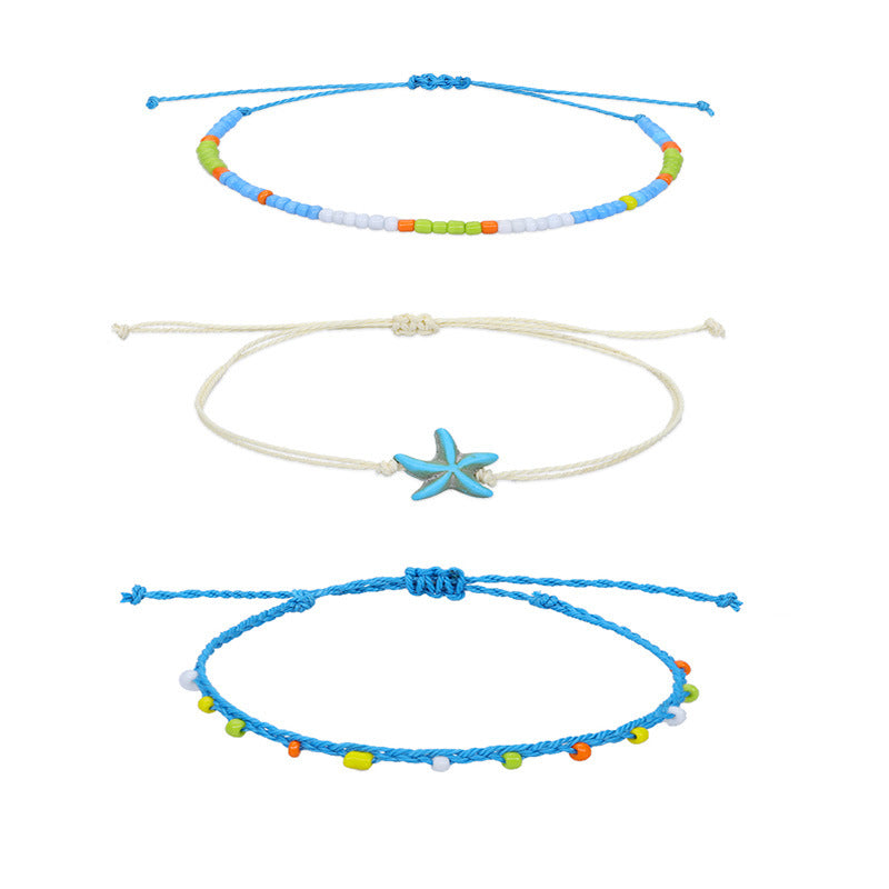 Bohemian Anklet Waterproof Wax Line Woven Bracelets