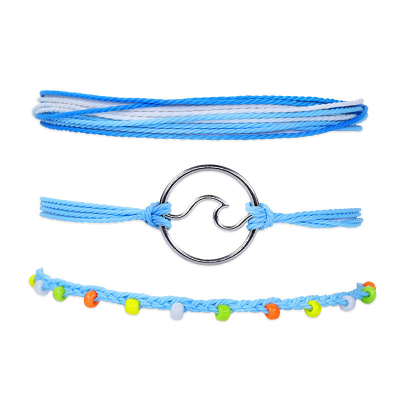 Bohemian Anklet Waterproof Wax Line Woven Bracelets