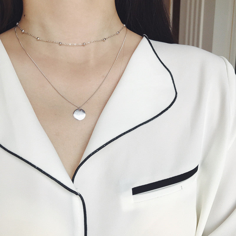 Simple Round Female Design Temperament Clavicle Necklaces