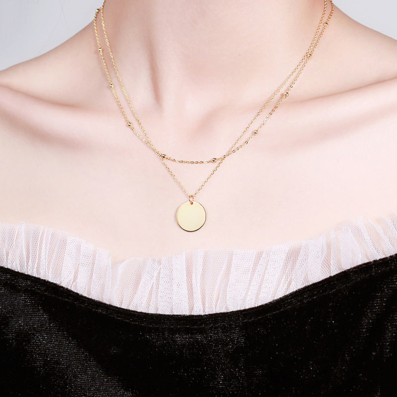 Simple Round Female Design Temperament Clavicle Necklaces