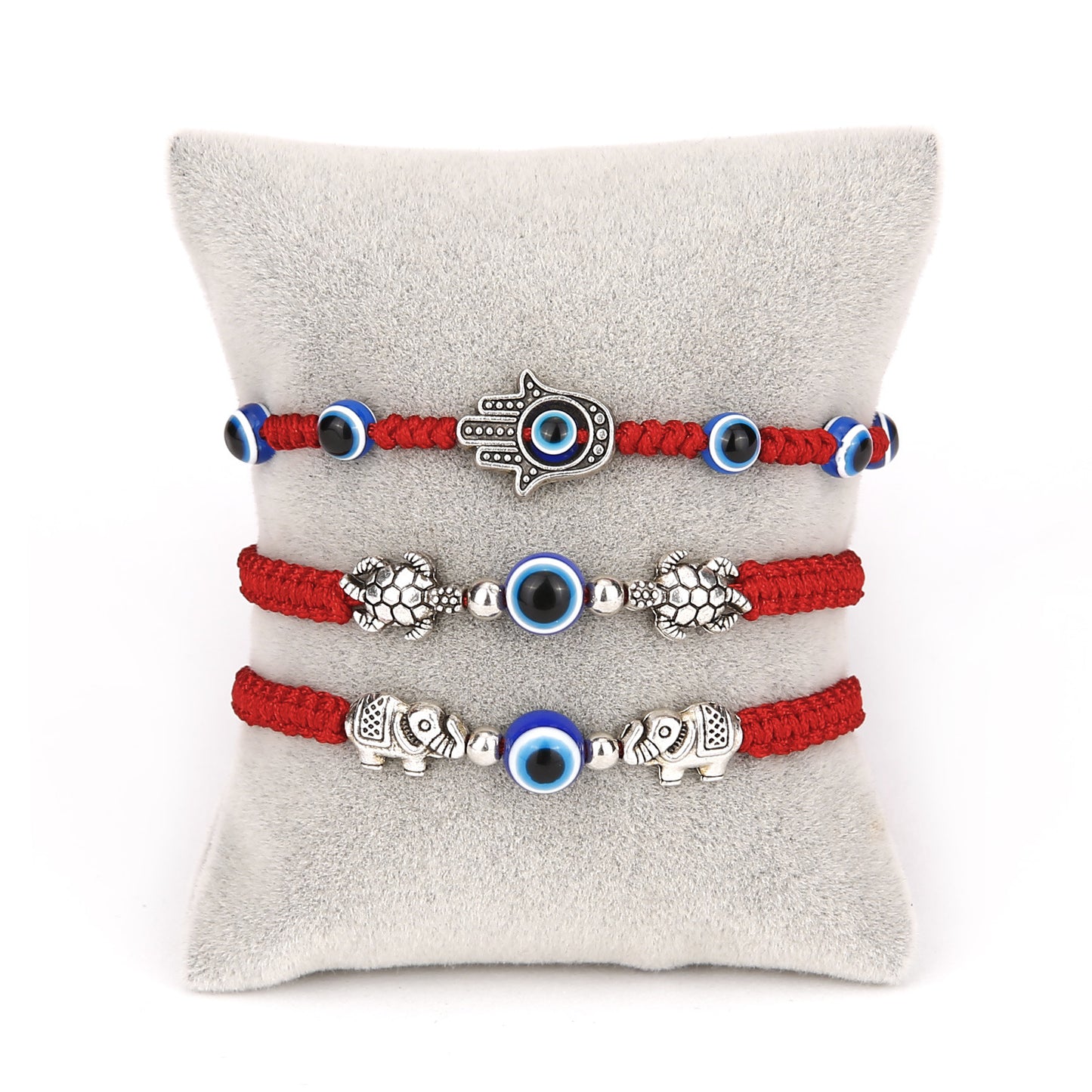 Women's Evil Eye Palm Blue Red Rope Bracelets