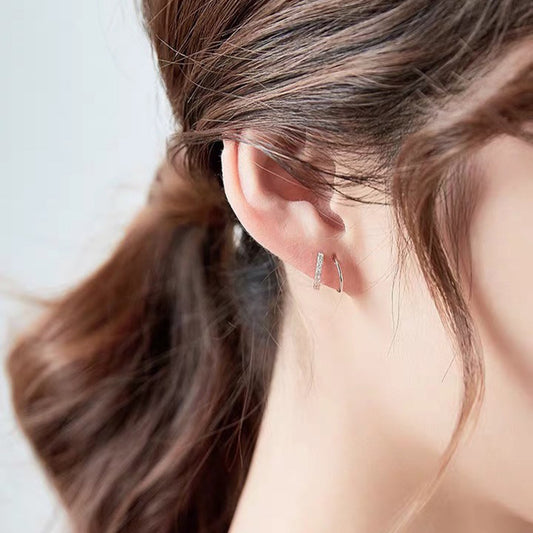 Women's & Men's Sier For Niche Temperament Simple Light Luxury Earrings