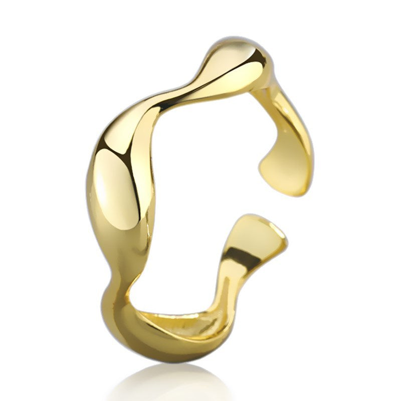 Women's Personality Design Curve Open Temperament Glossy Rings