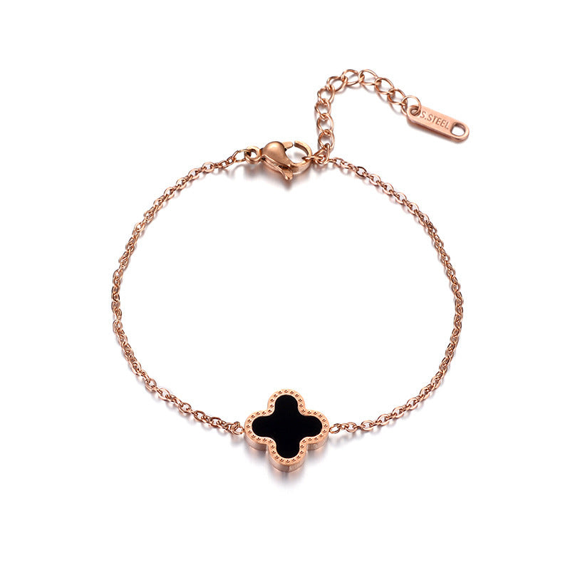 Double-sided Titanium Steel Female Popular Handmade Ornament Bracelets