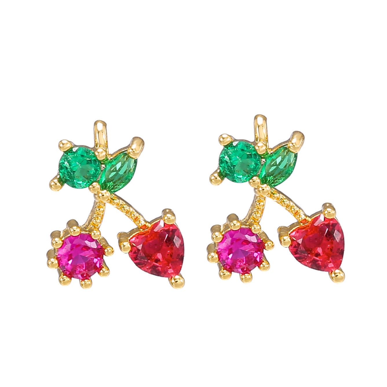 Fashion Creative Fruit Gold Plated Color Earrings