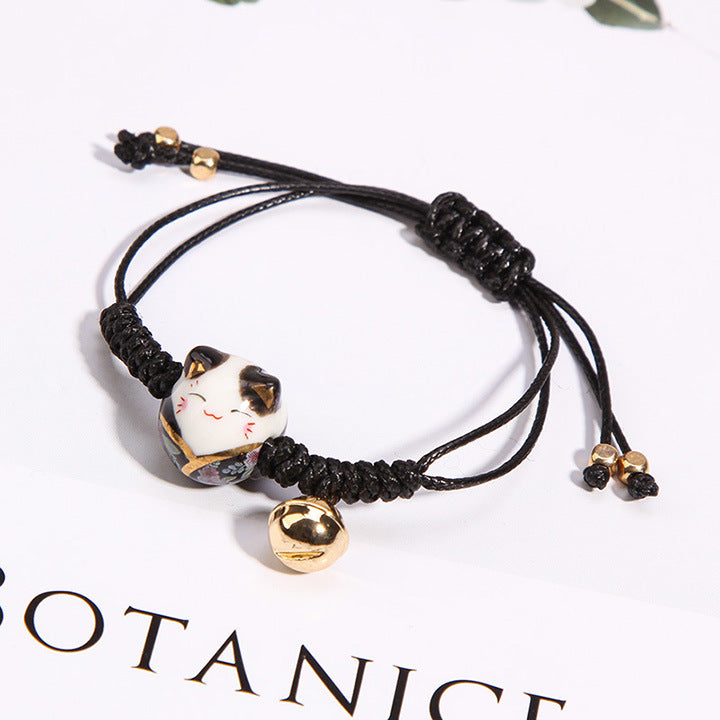 Cute Ceramic Lucky Cat Kitty Female Bracelets