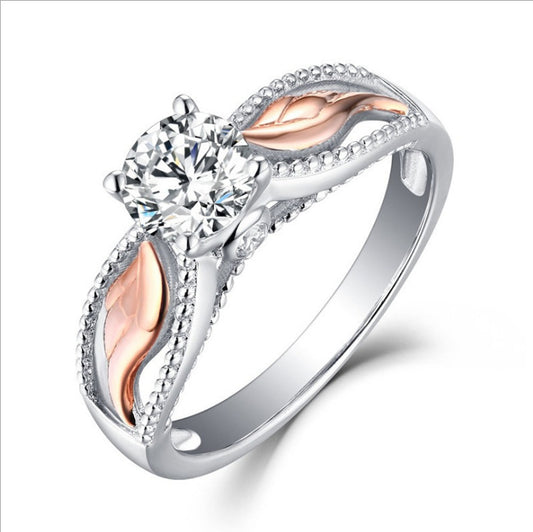 Zircon Ornament Angel Wings Creative Female Rings