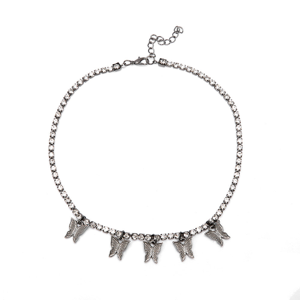 Women's Generous Single Layer Diamond Claw Chain Necklaces