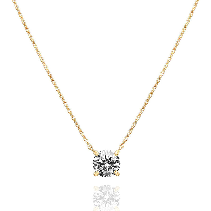 Fashion Sier Female Temperament Zirconium Diamond Necklaces