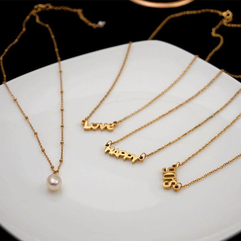 Titanium Steel Simple Fashion Back Clavicle Necklaces