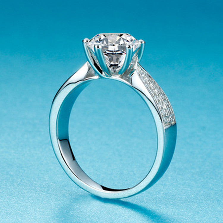 Moissanite Carat Large Diamond Bottomless Inlaid Rings