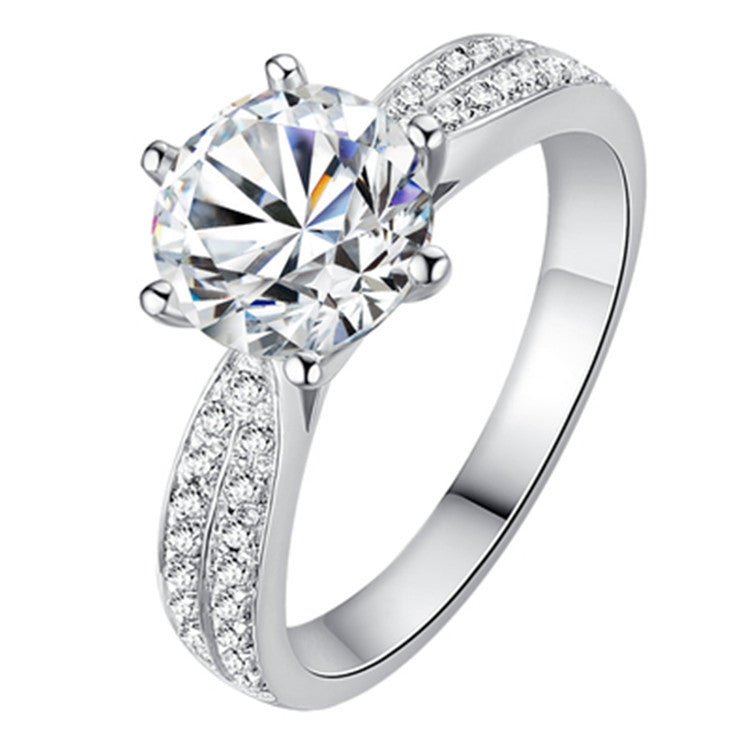 Moissanite Carat Large Diamond Bottomless Inlaid Rings