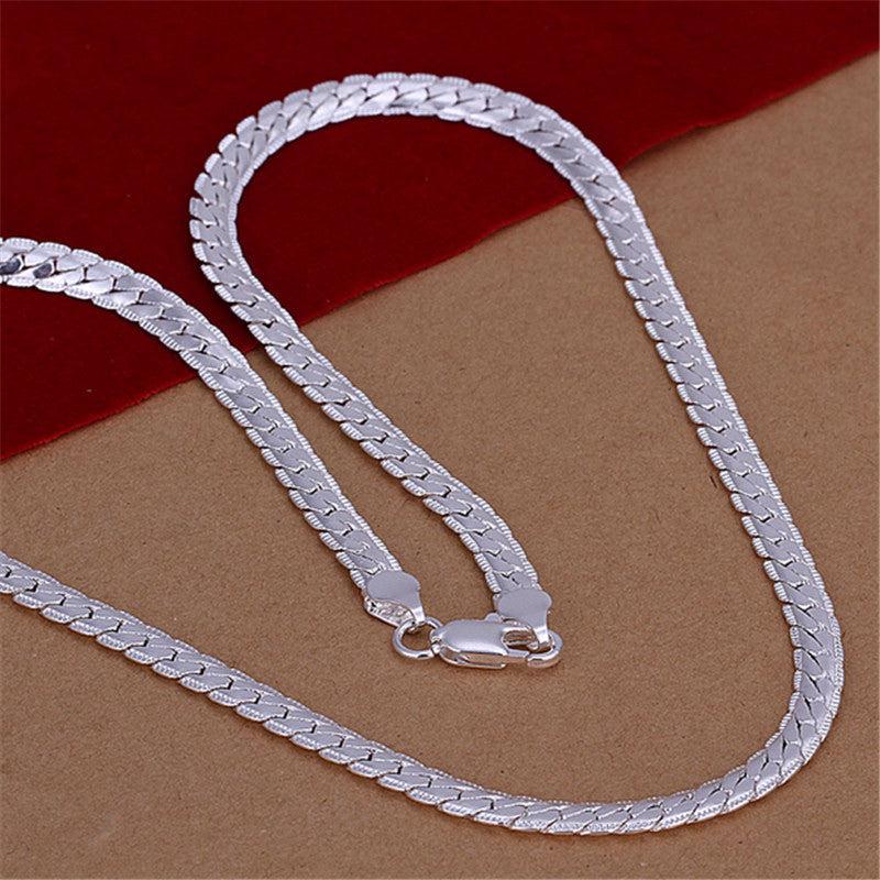 Glamorous Slouchy Sier-plated Full Curb Two-piece Jewelry Set
