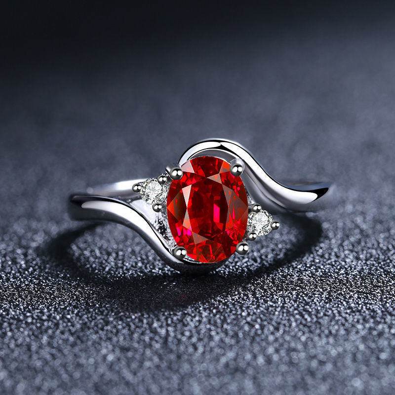 Simple Fashion Temperament Simulation Emerald Colored Gemstone Open Rings