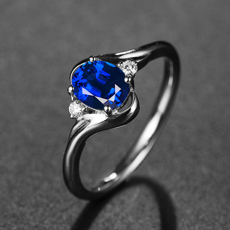 Simple Fashion Temperament Simulation Emerald Colored Gemstone Open Rings