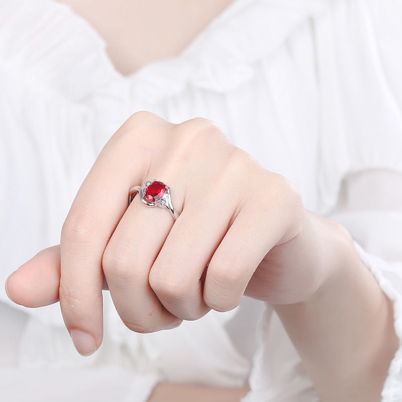 Simple Fashion Temperament Simulation Emerald Colored Gemstone Open Rings