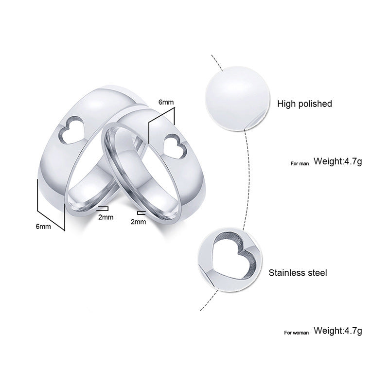 Accessories Stainless Steel Hollow Love Couple Simple Bracelets