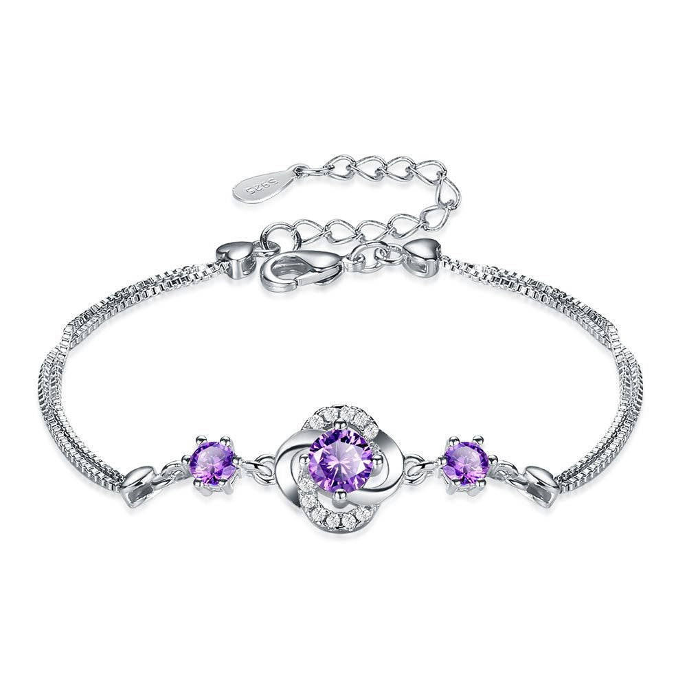 Women's Flower Sier-plated Simple Elegant Valentine's Day Bracelets