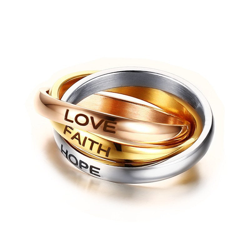 Jewelry Ornament Three-in-one Plain Surface Fashion Rings