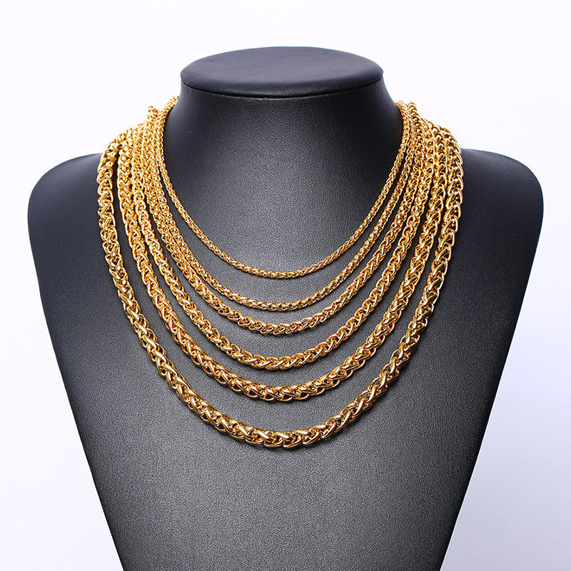 Men's Thick Chain Stainless Steel Basket Keel Hip Necklaces