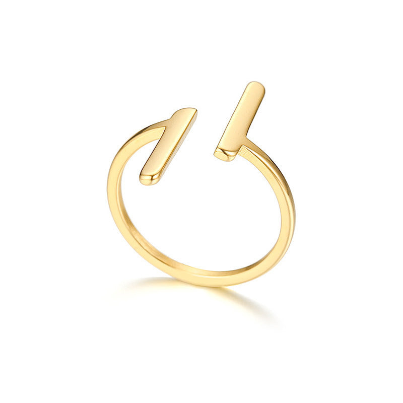 Women's Small Simple Stainless Steel Gold Parallel Bracelets