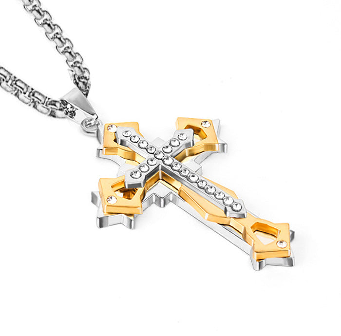 Women's & Men's Cross Stainless Steel Casting Ornament Necklaces