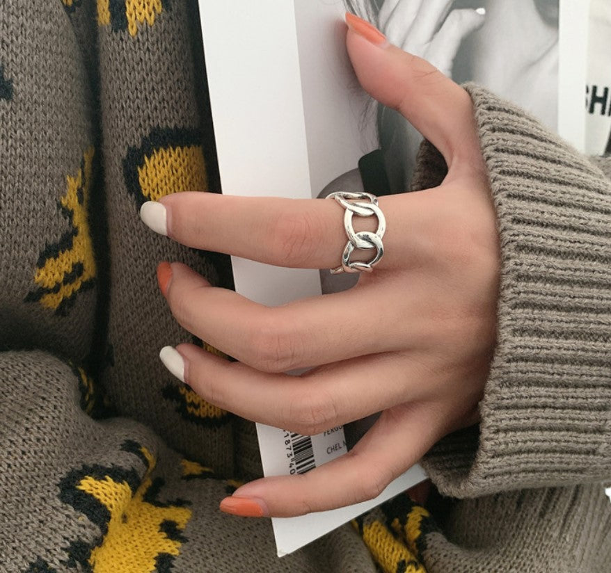 Men's Simple Retro Female Roman Digital Style Rings