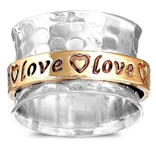 Luxury Vintage Retro Two-tone Letter Ornament Rings