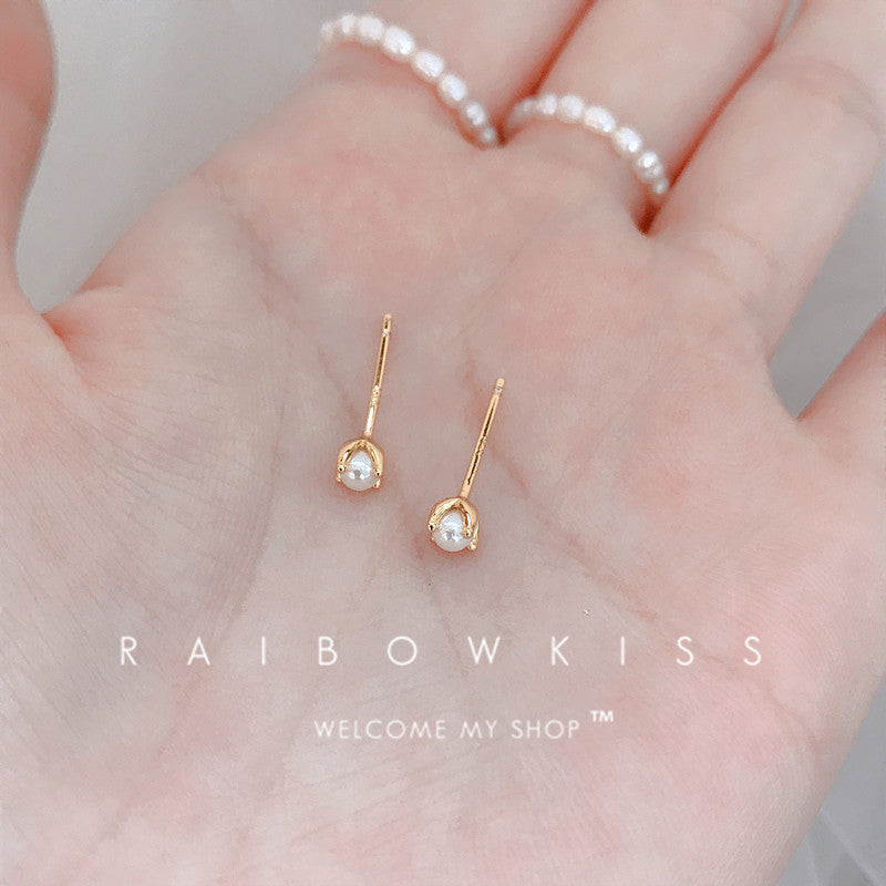 Mini Invisible Small Pearl Style Mild Earrings