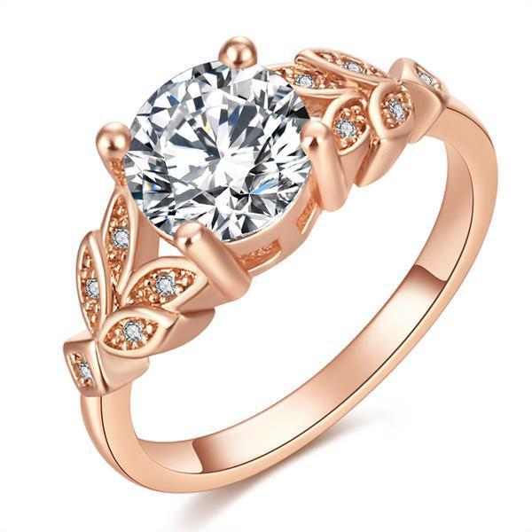 Women's Fashion Leaf Engagement Zircon Personalized Diamond Rings