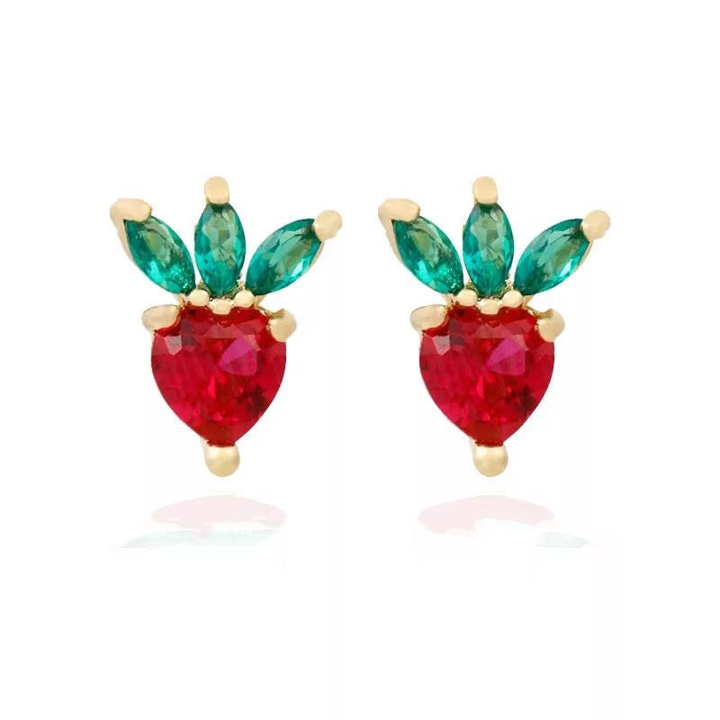 Women's Sier Needle Tropical Fruit Summer Fresh Earrings