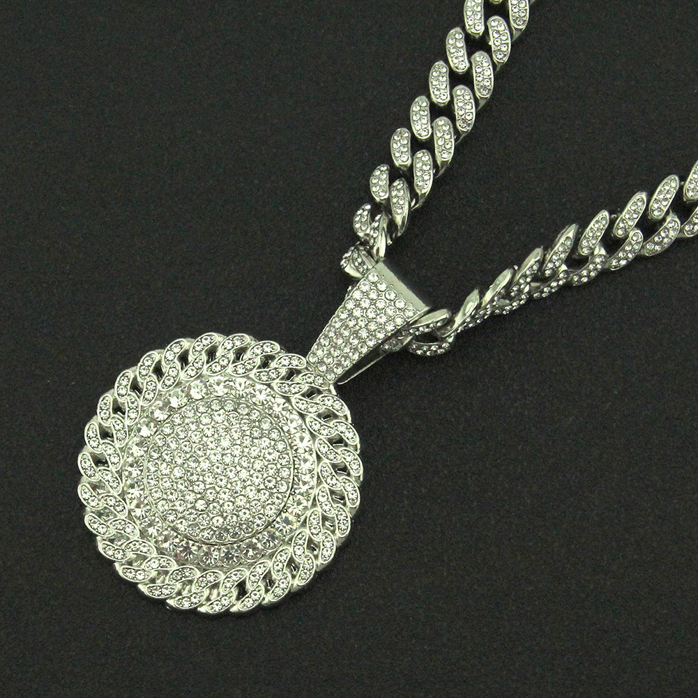 Men's Cuban Link Chain Outer Sunflower For Necklaces