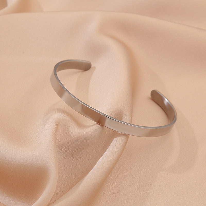 Women's Stainless Steel Type Open Adjustable Titanium Bracelets