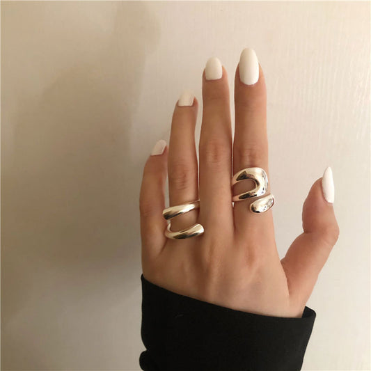 Women's Niche Designer High-grade Cross Hollow Fashion Rings