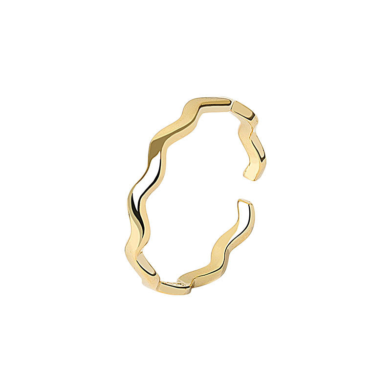 Wave Line Female Light Luxury Simplicity Rings