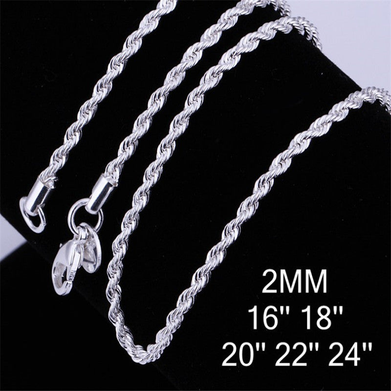 Ornament Sier-plated Twist Simple Eyeglasses Chain Necklaces