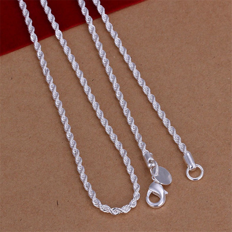 Ornament Sier-plated Twist Simple Eyeglasses Chain Necklaces