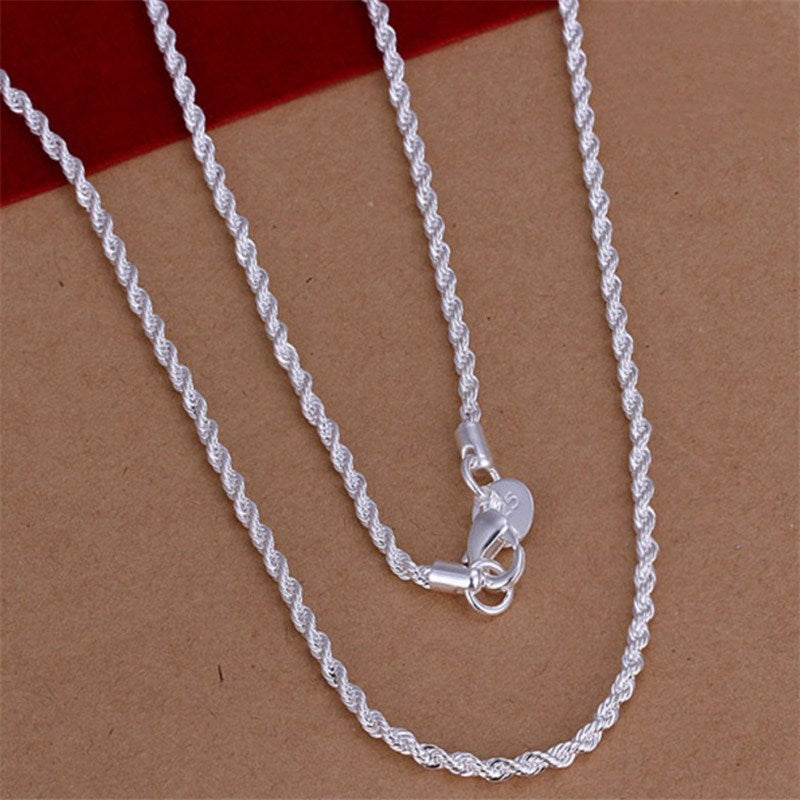 Ornament Sier-plated Twist Simple Eyeglasses Chain Necklaces