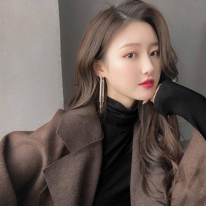 Women's Tassel Heart-shaped Ear Clip Long Suitable For Round Earrings