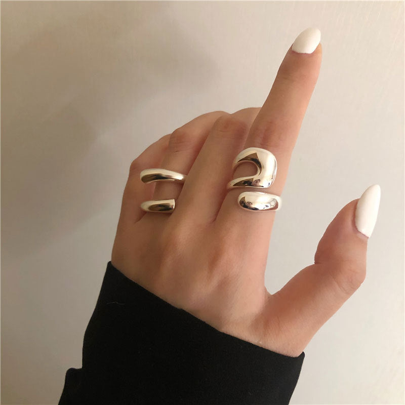 Women's Niche Designer High-grade Cross Hollow Fashion Rings