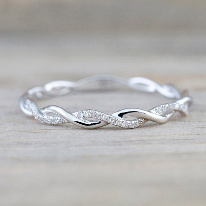 Wave Pattern Little Finger Wind Fine Rings