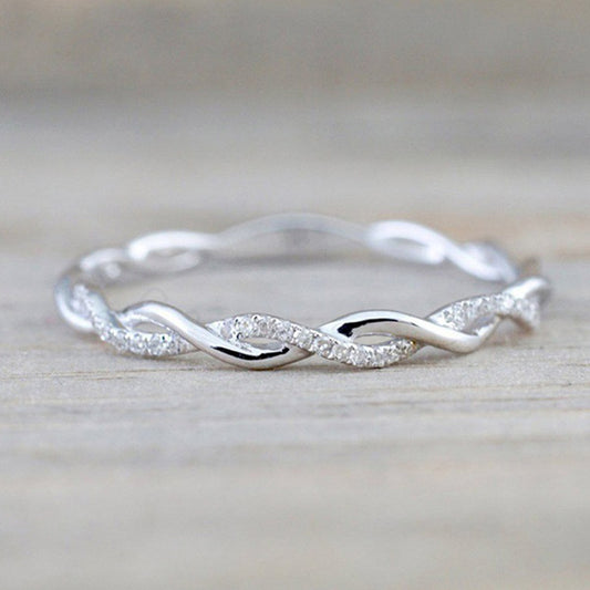 Wave Pattern Little Finger Wind Fine Rings