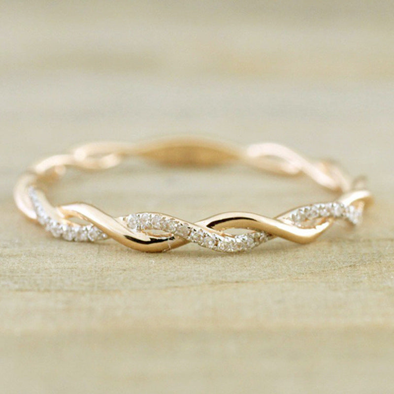 Wave Pattern Little Finger Wind Fine Rings