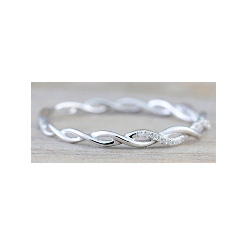 Wave Pattern Little Finger Wind Fine Rings