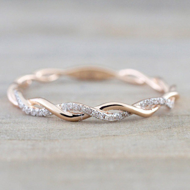 Wave Pattern Little Finger Wind Fine Rings