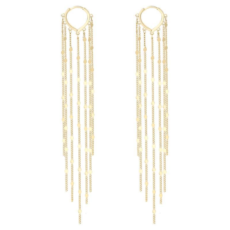 Women's Tassel Heart-shaped Ear Clip Long Suitable For Round Earrings