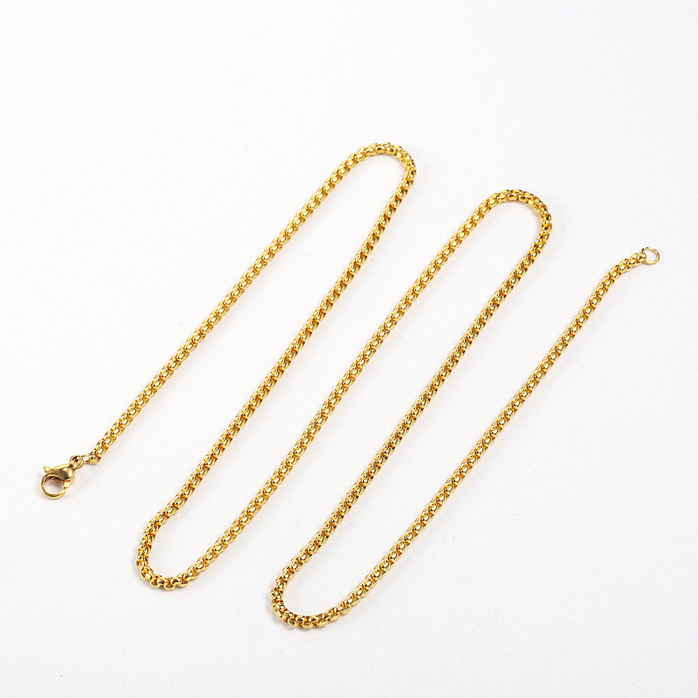 Square Pearl Stainless Steel Vacuum Plating Necklaces