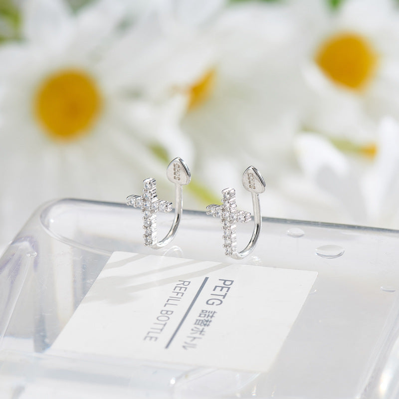 Cross Diamond Ear Clip Female Korean Rings