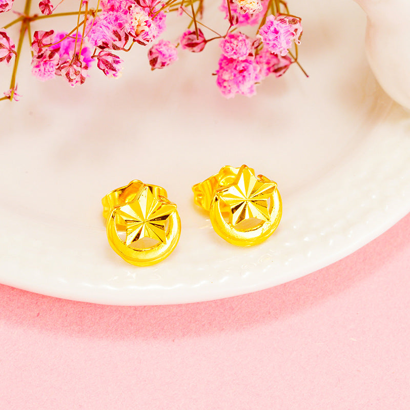 Women's Light Luxury Imitation Gold Live Alluvial Earrings